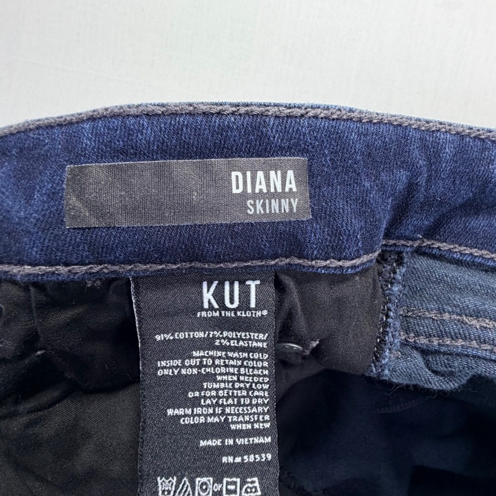 KUT from the Kloth Diana Skinny‎ Jeans Dark Wash Size 14 - Picture 4 of 8